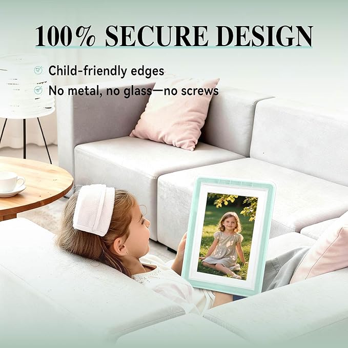 5x7 Picture Frame, Clear Acrylic Photo Frame with White Mat for 4x6 Photos, One-Piece Shatterproof Tool-Free Design, UV-Resistant Waterproof Tabletop Frame for Home Office Decor with 10-Year Warranty