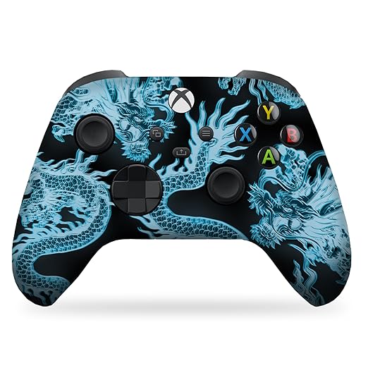 DreamController Neon Dragonns Custom X-box Controller Wireless compatible with X-box One/Series X/S Proudly Customized in USA with Permanent HYDRO-DIP Printing (NOT JUST A SKIN)