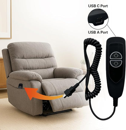 2 Button 5 Pin Remote Hand Control with USB A C Ports and Backlight for Lift Chair Power Recliner Electric Sofa Parts Replacement Handet Controller