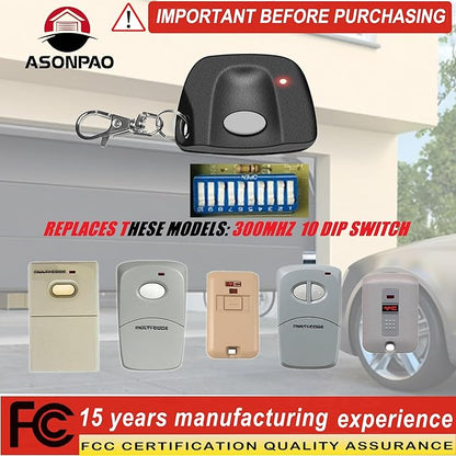 ASONPAO 2X Multi-Code 3089 MultiCode 308911 Linear MCS308911 Gate Opener Garage Door Opener Remote (3-Year-Warranty)