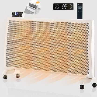Infrared Space Heater: 1500W Portable Stand or Wall Mount Smart Electric Heater for Indoor Use Remote Control Bedroom & Office