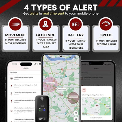 Mini 4G - 4G LTE Rechargeable Mini GPS Tracker, Car, Van, Motorbike etc. 34-205 Countries, Real Time Tracking and Notifications, 7 Day Free Trial - Sim Included, 12 Month Warranty