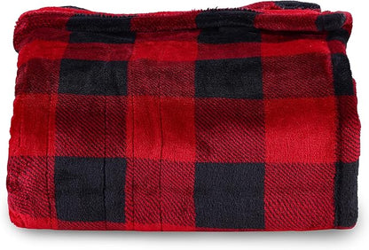 SUNVIVI Heated Blanket 50" x 60", Heating Electric Throw Blanket, 10 Heat Settings, 12 Hours Auto Off, Machine Washable, ETL Certified, Overheating Protection, Black & Red