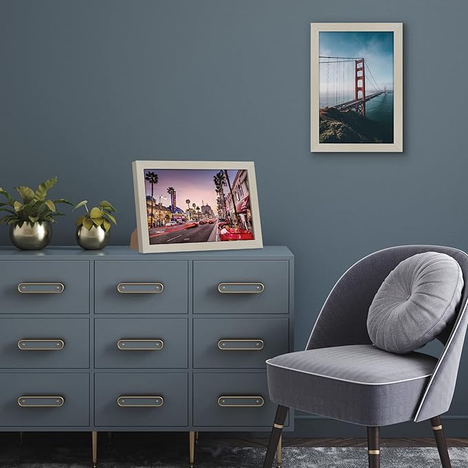 Americanflat 8x12 Picture Frame with Shatter-Resistant Glass - Signature Collection - Gallery-Style Frames Made of Engineered Wood - Photo Frame for Tabletop and Wall Display - Light Wood