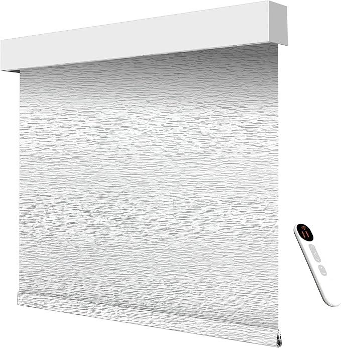 Smart Motorized Blinds – 70% Blackout Roller Shades with Remote, Alexa/Google Home/Siri Control, Matter Compatible, Wireless Rechargeable Battery, Custom Sizes for Windows & Sliding Doors