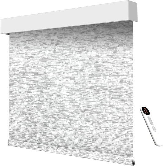 Smart Motorized Blinds – 70% Blackout Roller Shades with Remote, Alexa/Google Home/Siri Control, Matter Compatible, Wireless Rechargeable Battery, Custom Sizes for Windows & Sliding Doors