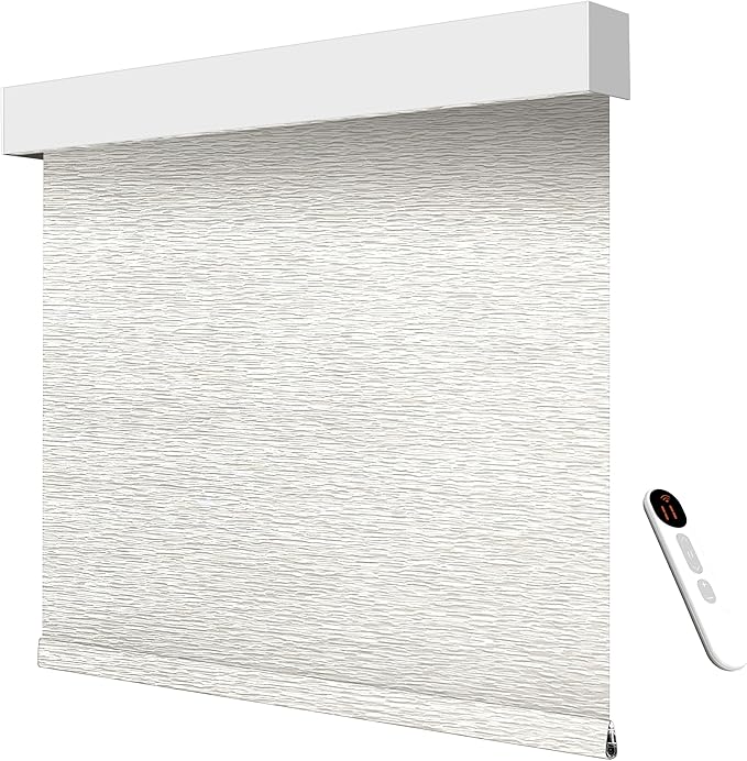 Smart Motorized Blinds – 100% Blackout Roller Shades with Remote, Alexa/Google Home/Siri Control, Matter Compatible, Wireless Rechargeable Battery, Custom Sizes for Windows & Sliding Doors