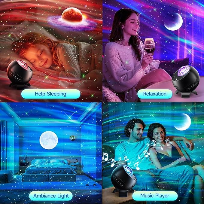 Christmas Gifts for Teens Boy Galaxy Projector for Bedroom, 21Colors Northern Lights,15White Noise&Bluetooth Star Projector Galaxy Lights, Remote Ambient Lighting,Aurora Christmas Decor Room Gifts