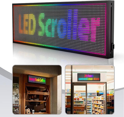 ‌Kochenkore P10 Programmable LED Sign, 39"x 8" Scrolling Display, Waterproof Outdoor Digital Open Signage with WiFi Control, Indoor RGB Advertising Custom Message Board for Business & Store Signs