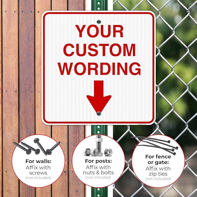 Custom Personalized, with Down Arrow Sign, 36x36 Inches, 3M EGP Reflective.080 Aluminum, Fade Resistant, Made in USA,
