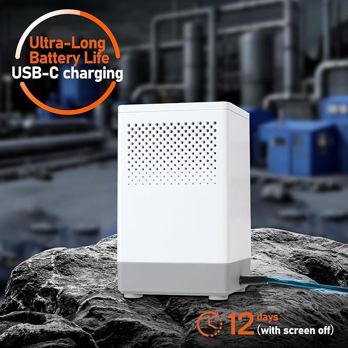RM-73 Radon Detector, Home Radon Monitor with Touchscreen LCD Color Display, Radon Detector for Home Basement Audible & Visual Alarms, Historical Records, Long Term Monitoring Detector, pCi/L or Bq/m³