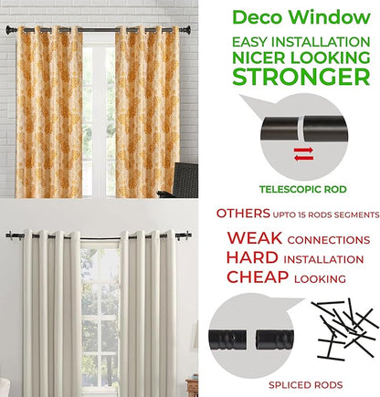 Deco Window Adjustable Curtain Rod for Windows 18 to 44 Inch (Pack of 1) Extendable Heavy Duty 1 Inch Iron Drapery Pole with Finials Wall Mounted French Door Curtain Rods (Bronze)