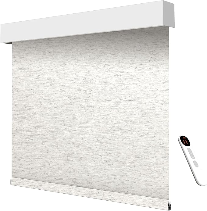 Smart Motorized Blinds – 70% Blackout Roller Shades with Remote, Alexa/Google Home/Siri Control, Matter Compatible, Wireless Rechargeable Battery, Custom Sizes for Windows & Sliding Doors