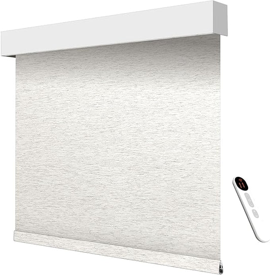 Smart Motorized Blinds – 70% Blackout Roller Shades with Remote, Alexa/Google Home/Siri Control, Matter Compatible, Wireless Rechargeable Battery, Custom Sizes for Windows & Sliding Doors