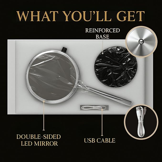 Super Zoom 15X Magnifying Makeup Mirror with Lights - 15X & 1X Make Up Vanity Mirror with 3 Lighting Modes, Rechargeable Battery with USB Cable - 8" Wide & 15" Tall (Chrome)