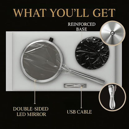 Super Zoom 15X Magnifying Makeup Mirror with Lights - 15X & 1X Make Up Vanity Mirror with 3 Lighting Modes, Rechargeable Battery with USB Cable - 8" Wide & 15" Tall (Chrome)
