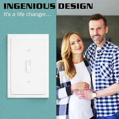 1-Gang Modern Edge Decorative Wall Plate Cover Switch Outlet Single Toggle Electrical Faceplate for Light Switches, Smart Switch, GFCI, Dimmers, Receptacle, USB Outlet (10 Pack, Single Toggle)