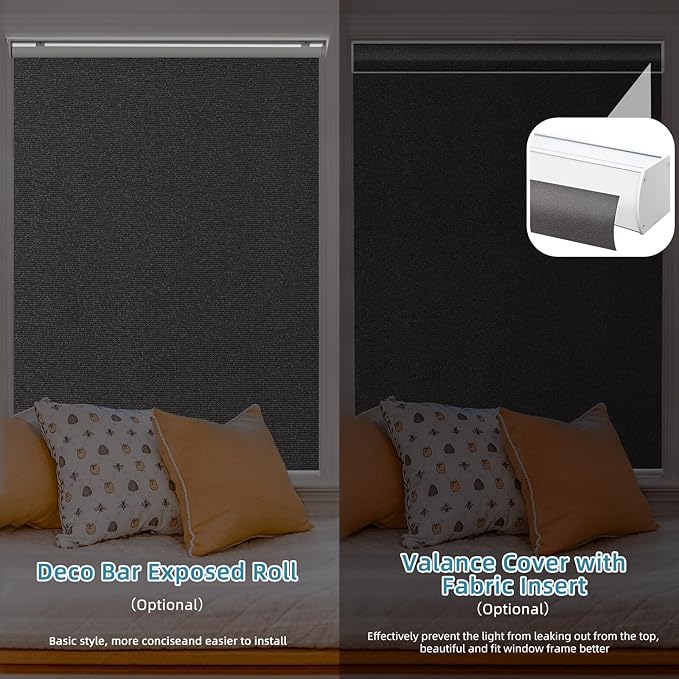 SmartWings Motorized Smart Blinds with Remote, Custom Automatic 100% Blackout Roller Shade Compatible with Alexa/Homekit/Google, Electric Smart Blinds for Indoor Windows, Eclipse Umber
