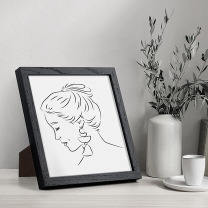 8x8 Picture Frames Black Set of 3, Solid Oak Wood 8”x8” Picture Frame Matted to 4”x4”,Square 8 x 8 Natural Wood Frame with Tempered Real Glass, Rustic 8x8 Photo Frame for Wall & Tabletop Display