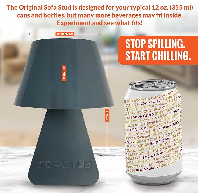 Original Couch Cup Holder - Spill Proof, Convenient, & Versatile Drink Coaster Molded from BPA Free, Impact Resistant, Durable Plastic That Fits Cans, Cups, Bottles & More
