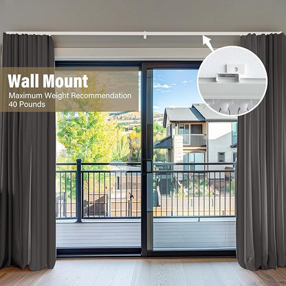 Ceiling Curtain Tracks,Curtain Track Wall Mount,Track Curtains Rod Ceilings Mount Heavy Duty Ceiling Tracks for Curtains Room Divider Rod with Hooks,White 3-12ft