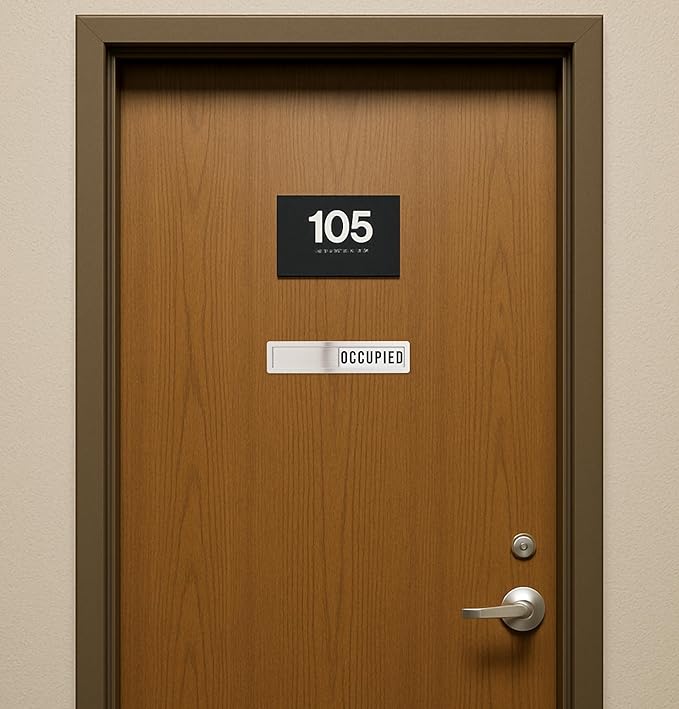 Stainless Steel Vacant/Occupied Privacy Sign for In Out Office Room Use, Vacant and Occupied Bathroom or Business Indicator Signs - All Metal Professional Design
