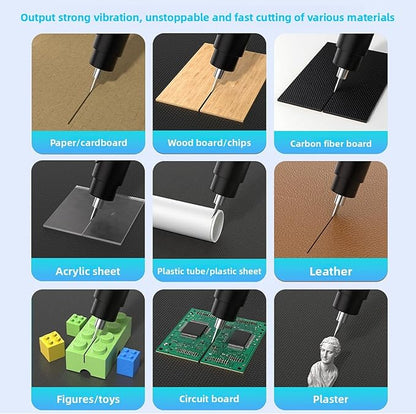 Vikye Ultrasonic Cutter, 40kHz Handheld Craft Cutting Tool 30W 3 Gears with 50 Replacement Blades OLED Display, for Plastic 3D Prints DIY (US Plug)