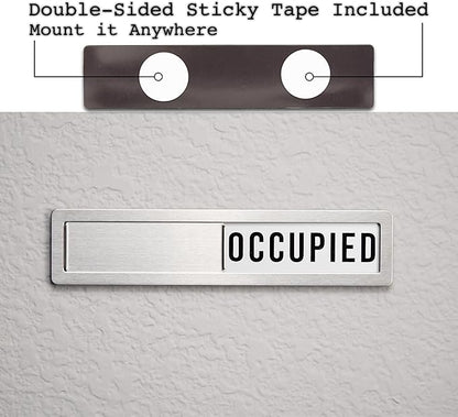 Stainless Steel Vacant/Occupied Privacy Sign for In Out Office Room Use, Vacant and Occupied Bathroom or Business Indicator Signs - All Metal Professional Design
