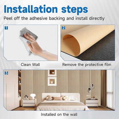 5 Pack Large Acoustic Wall Panels 47.2 x 23.6 x 0.4 Inch Sound Proof Sound Absorbing Polyester Fiber Panels Self-Adhesive Decorative Acoustic Panels for Home Studio, Office, Recording