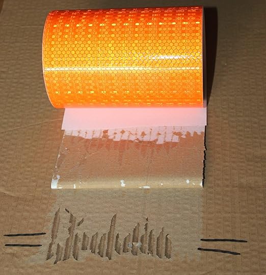 Orange Reflective Tape Outdoor Waterproof 8 inch Wide, High Visibility Industrial Marking Tape, Safety Adhesive Stickers (68 feet)