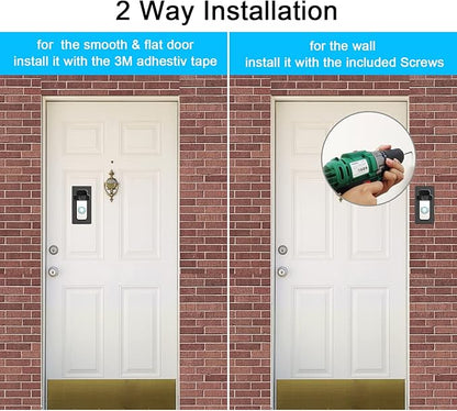 BFYTN Adhesive Mount Compatible with for Video Doorbell No-Drill Mounting Bracket Cover Holder Not Block Doorbell Sensor