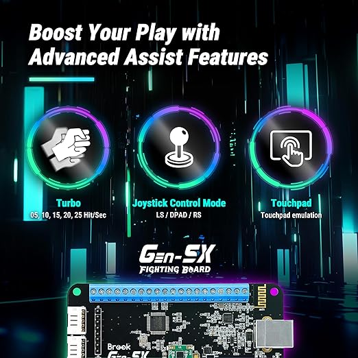 Brook GEN5X Fighting Board – Ultimate Multi-Platform Support: Compatible with PS5, Xbox Series, NS 2, and PC – Ultra-Fast Responsiveness Ideal for Fighting Games (Exclusive Version)