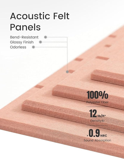 Felt Bulletin Board Tiles Large 36" x 24" Cork Board Alternative-6 Pack with 40 Adhesive Tabs, Thick Slat Wall Panels for Office Decor, Push Pin Board Wall Organizer Alternative - Pink
