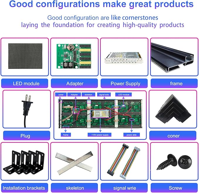 Programmable Scrolling LED Sign Outdoor Signs for Businesses Pantalla LED Para Publicidad Waterproof Digital Display Board - Custom Electronic Message Panel for Wall (Letrero) 39"X14"