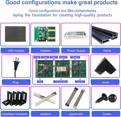Programmable Scrolling LED Sign Outdoor Signs for Businesses Pantalla LED Para Publicidad Waterproof Digital Display Board - Custom Electronic Message Panel for Wall (Letrero) 39"X14"
