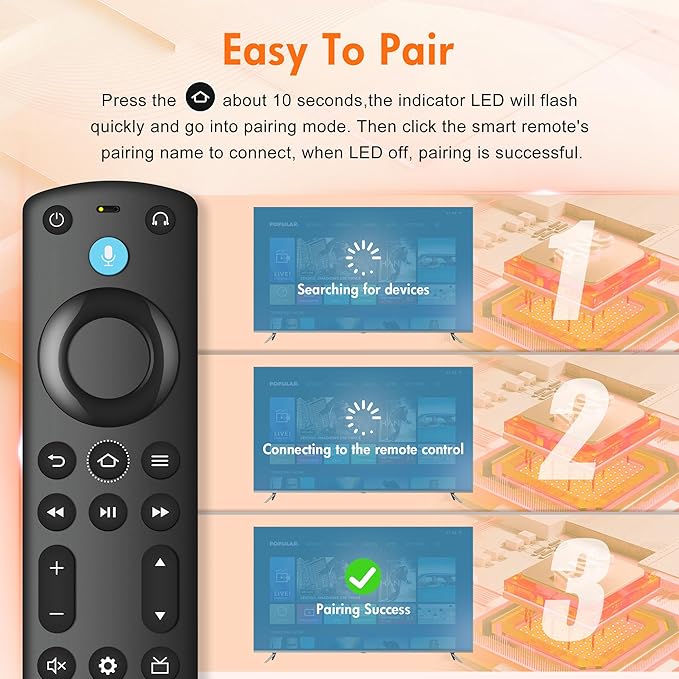 Replacement-Voice-Remote Fit for Fire-Smart TV Stick/TV Cube, Stick 4K/4K Max(1st / 2nd Gen), Stick HD/Lite, Smart TV 3rd Gen, Compatible with Insignia/Pioneer Smart TVs