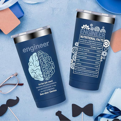 Fufandi Engineer Gifts, Mechanical Engineering Gifts for Men - Civil Engineering Student Graduation gift, Retirement Present for Engineer - Tumbler Cup 20oz