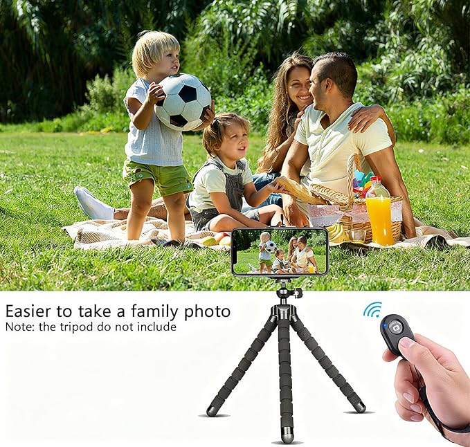 Cellphone Remote Shutter for Smartphones and Tablets, AOQIYUE Wireless Camera Remote Control Compatible with iPhone/Android Cellphone Wrist Strap Included (Black-Pink-Purple)