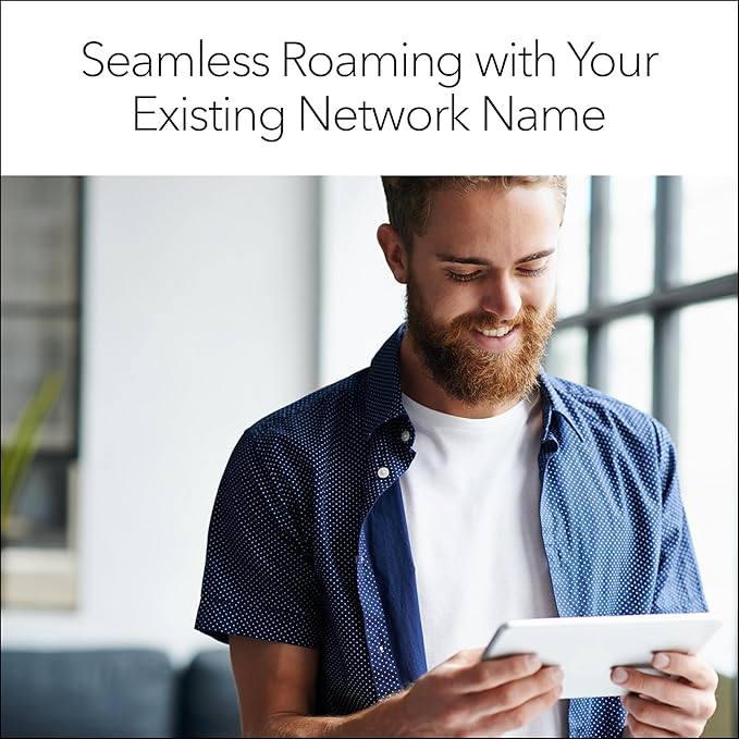 NETGEAR WiFi 6 Mesh Range Extender (EAX15) - Add up to 1,500 sq. ft., 20 Devices with AX1800 Dual-Band Wireless Signal Booster & Repeater (up to 1.8 Gbps Speed), WPA3 Security, One WiFi Name