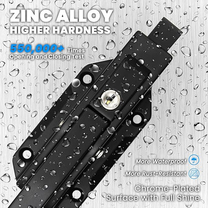 Walk in Cooler Door Closer Complete Latch Kit, Walk in Cooler Door Handle Radial Latch, Offset -1/5 In-3/5 in(Offset) and 5.9" Solid Metal Interior Release Handle（Frosted Black）