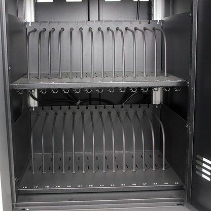 Laptop Charging Cart, 32 Charging Ports Laptop Storage Cart, 30-Bay Mobile Charging Cabinet for iPads up to 16.3", Chromebook Devices, Cord Management, Access Lock.School,Business.Black