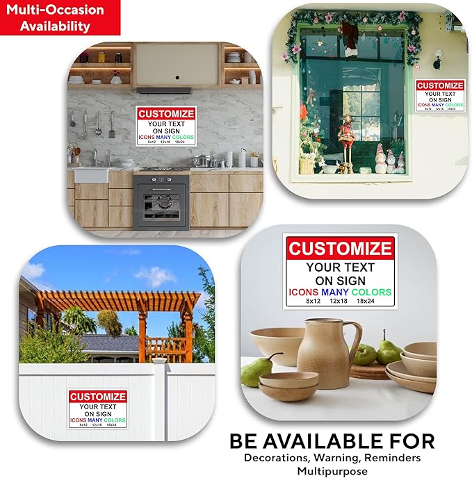 Custom Signs for Outside - Personalized Metal Signs for Outdoors, Home, Airbnb, Office, 8x12 Inch Custom Metal Sign Rust Free, UV Protected, Waterproof and Easy to Install - Made in USA