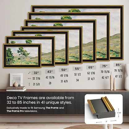 Antique Gold & Black 85" Premiere Deco TV Frame - Compatible ONLY with Samsung The Frame TV and Pro TVs (Fits 2021-2025, LS03A, LS03B,LS03C,LS03D,LS03FA,LS03FW)