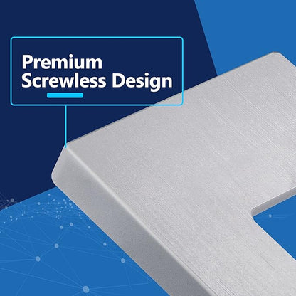 LIDER Brushed Finish Decorator Switch Cover, Screwless Wall Plate, Mid-Size 1-Gang 4.88" x 3.11", Unbreakable Polycarbonate Thermoplastic, UL Listed, LSWP-31M-BSV, Brushed Silver