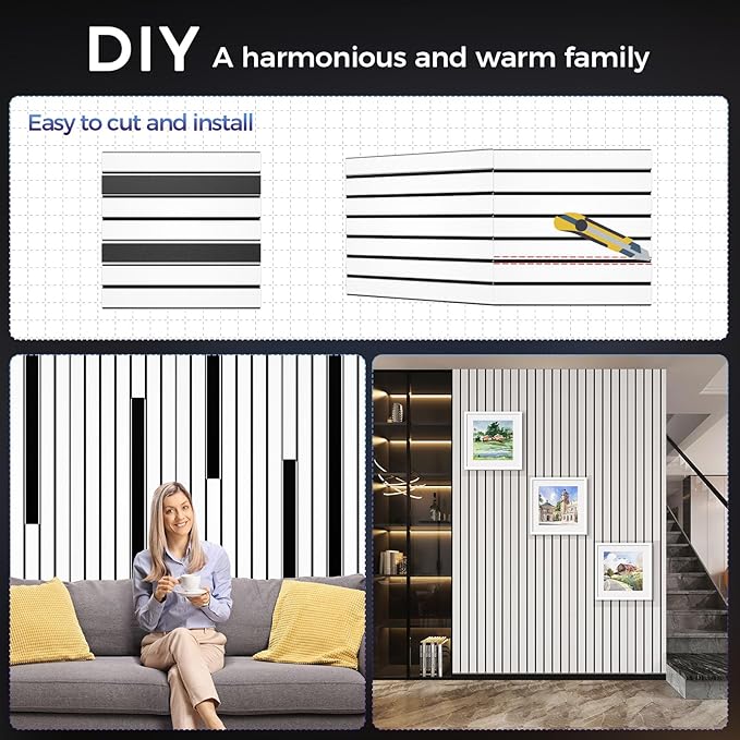 16 Pack 2-Layer Fold Soundproof Wall Panels, 12 x 12 x 0.41 in Large Sound Proof Foam Panels for Walls, 0.9lb/ft³ High Density, 3D Acoustic Panels,Artistic Noise Dampening Panels White&Black