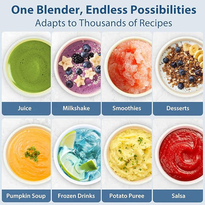 Aeitto Blenders for Kitchen with 68Oz. Jar, 1800W Max Power Smoothie Blender, 3 Preset Programs & 7 Speeds, Professional Countertop Blender for Smoothies, Ice Crush, Frozen Drinks, Generation2 Silver