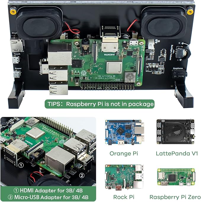 7 Inch IPS LCD Touch Screen Raspberry Pi Monitor Display 1024×600 Capacitive Screen HDMI Monitor Compatible with Raspberry Pi 5/4B/3B+, BB Black, Windows 10 8 7