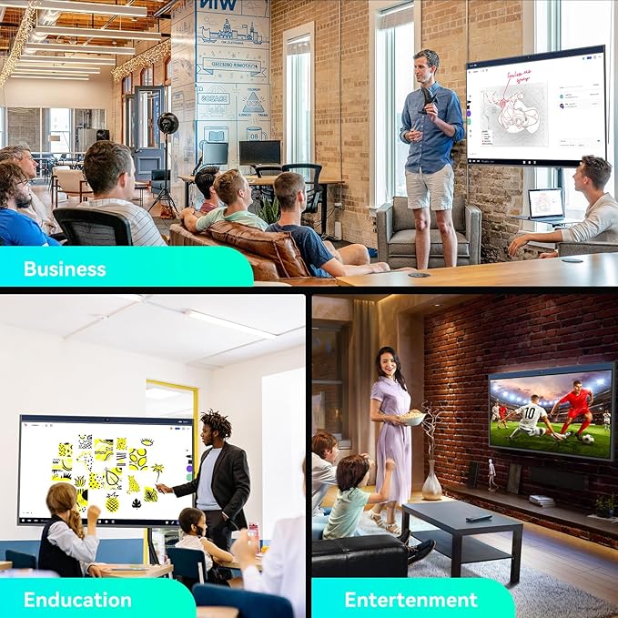 NearHub 75'' Interactive Smart Whiteboard,AI -Powered 4K Camera,MEMS 24-mic Array with Noise Reduction,All-in-One Whiteboard for Hybrid Collaboration with AndriodOS & Open App Ecosystem (Board+Stand)