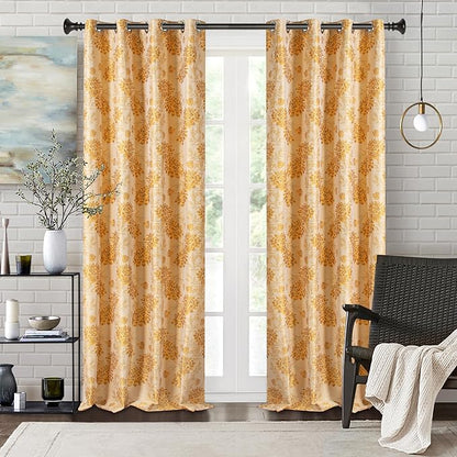 Deco Window Adjustable Curtain Rod for Windows 18 to 44 Inch (Pack of 1) Extendable Heavy Duty 1 Inch Iron Drapery Pole with Finials Wall Mounted French Door Curtain Rods (Bronze)