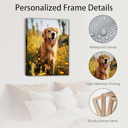 SPECPIX Custom Canvas Prints with Your Photos Customized Canvas Wall Art Personalized Canvas Pictures Gifts for Pet Dog Baby Family Mom Dad Men Women Couple Boyfriend Girlfriend Framed 11x14